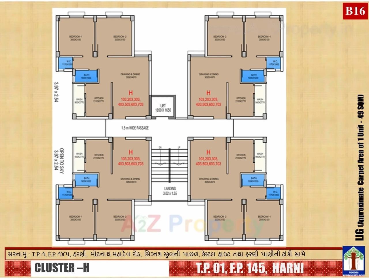 Layout of real estate project Lig Scheme Tp Fp 1 located at Harni, Vadodara, Gujarat
