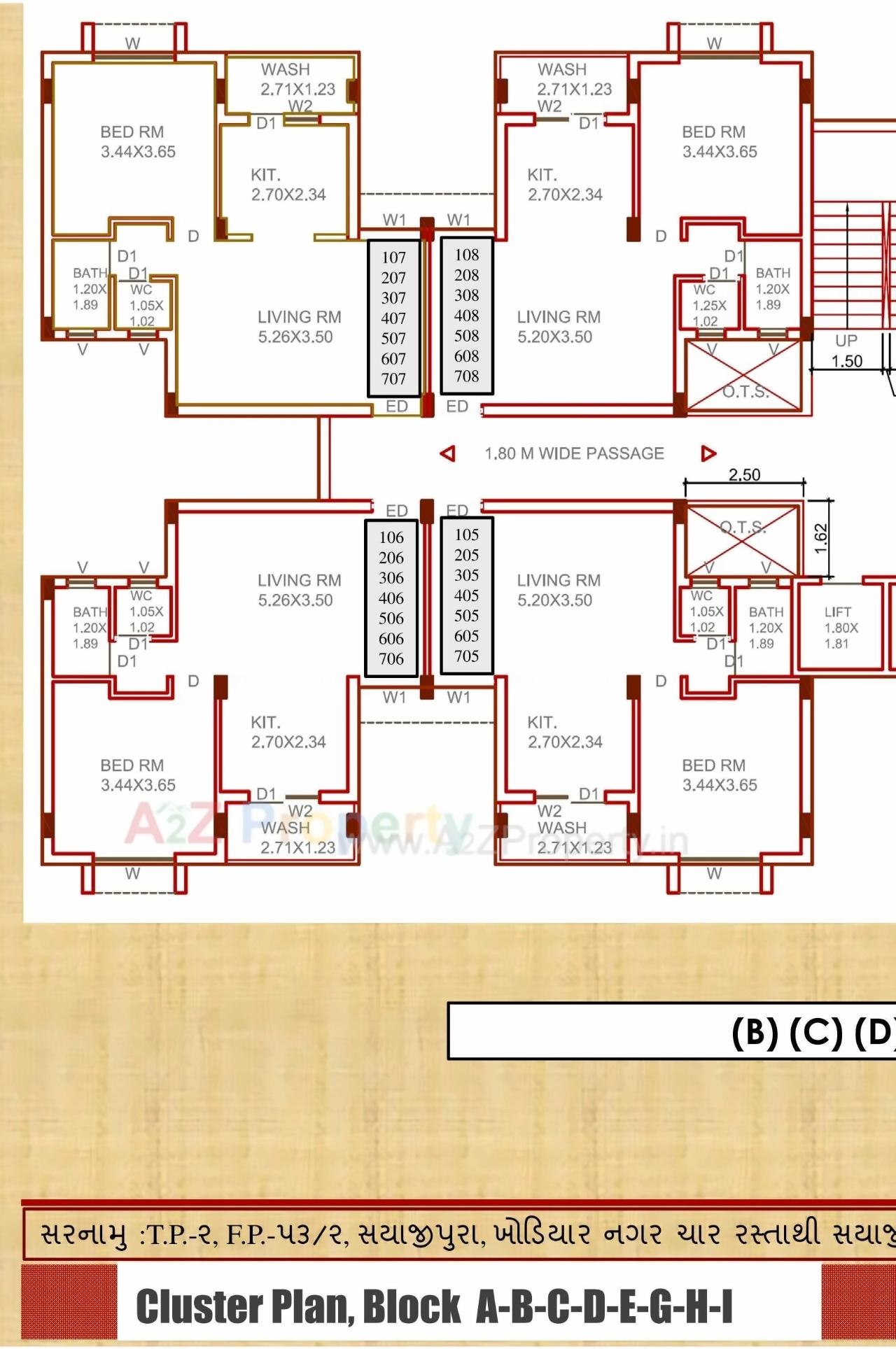 Layout of real estate project Lig Scheme Tp Fp located at Sayajipura, Vadodara, Gujarat