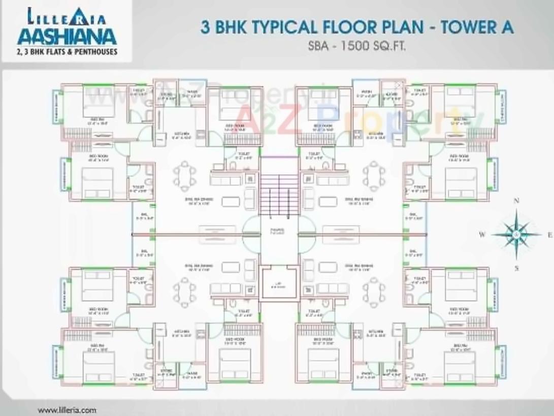 Layout of real estate project Lilleria Aashiana located at Sama, Vadodara, Gujarat
