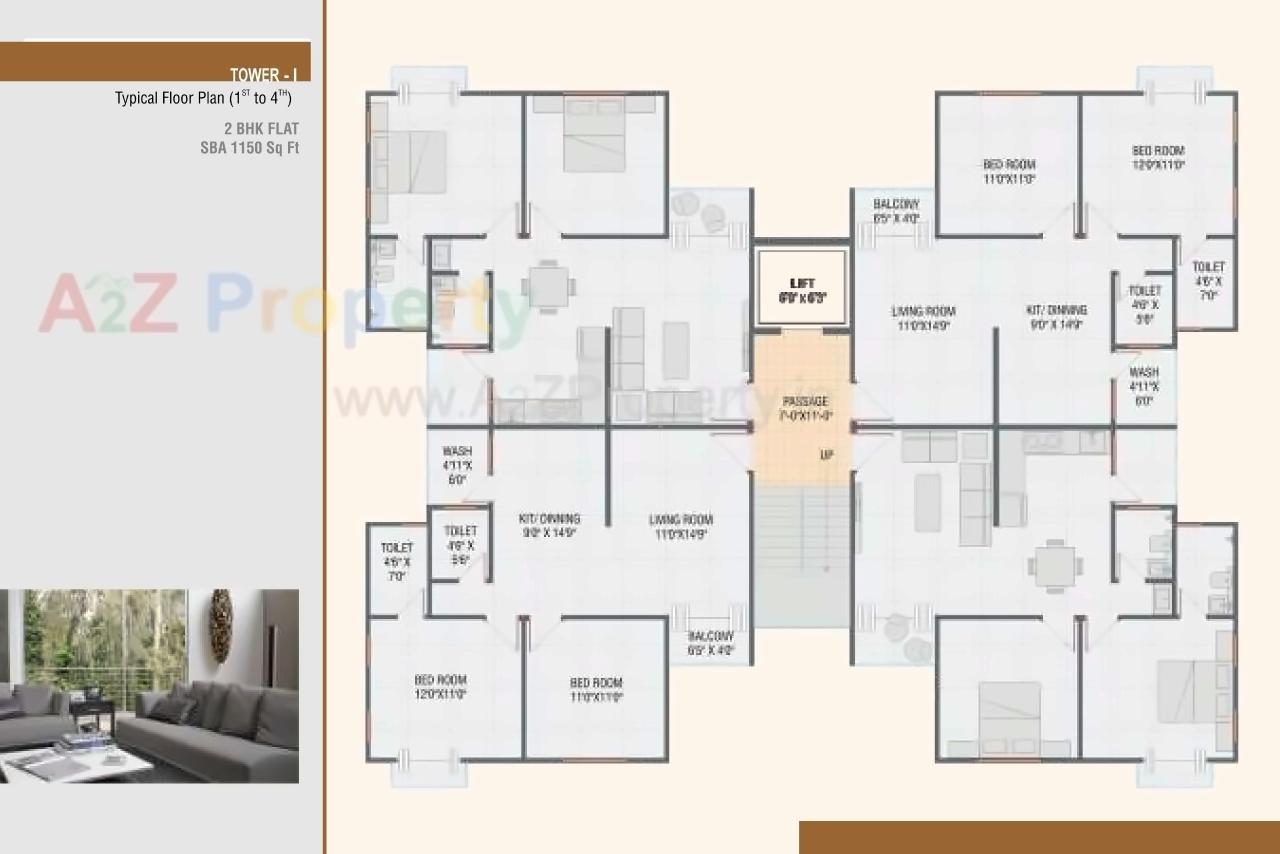 Layout of real estate project Lilleria Apartments located at Sama, Vadodara, Gujarat