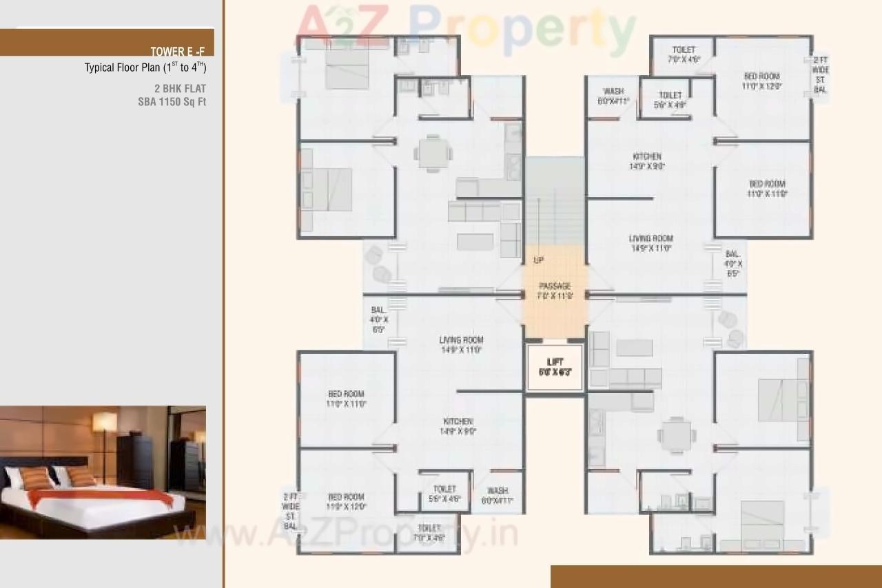 Layout of real estate project Lilleria Apartments located at Sama, Vadodara, Gujarat