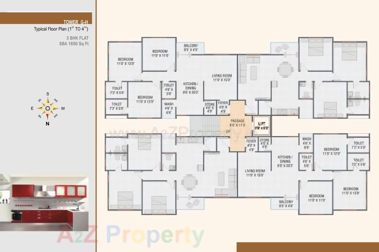 Layout of real estate project Lilleria Apartments located at Sama, Vadodara, Gujarat
