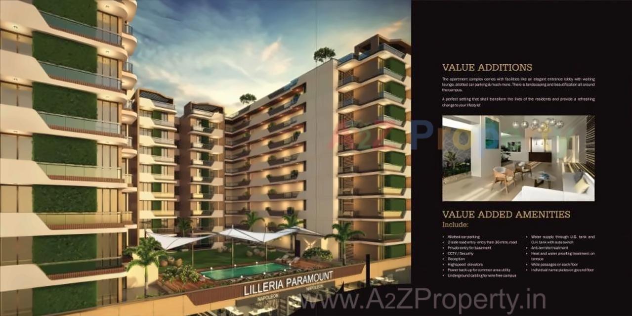 3D Elevation of real estate project Lilleria Paramount   Richmond Towers located at Manjalpur, Vadodara, Gujarat