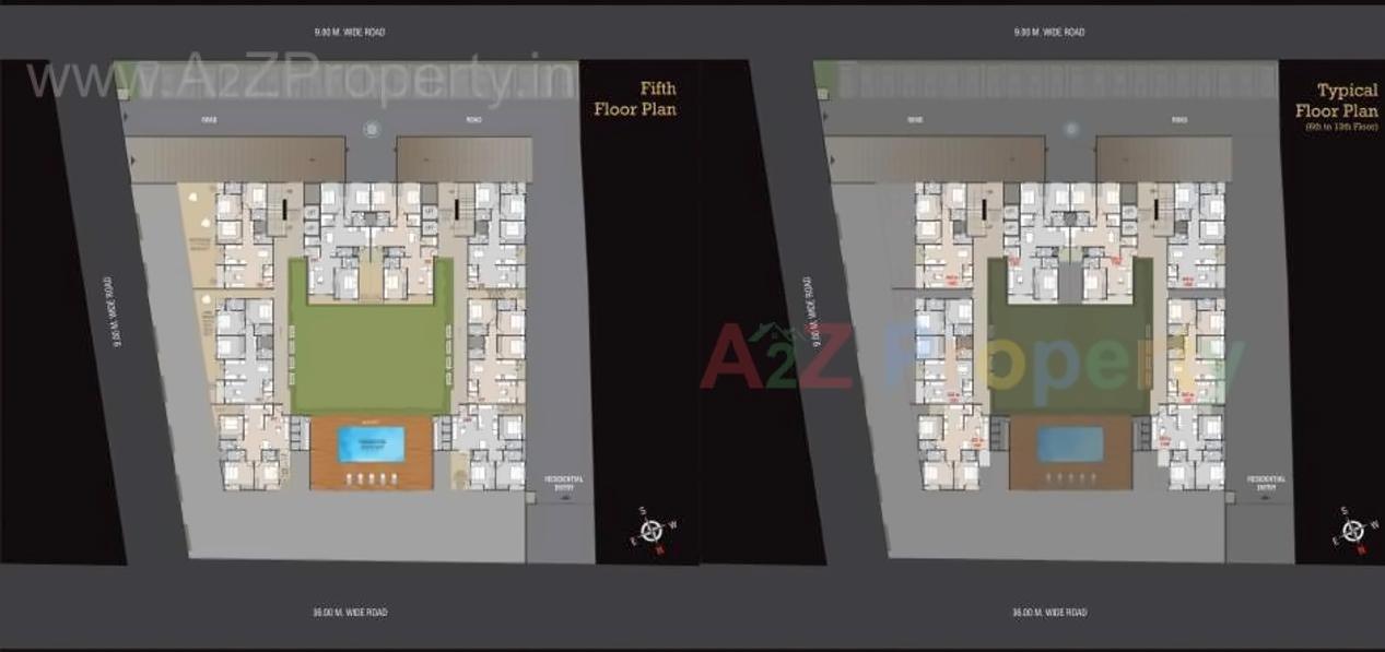 Layout of real estate project Lilleria Paramount   Richmond Towers located at Manjalpur, Vadodara, Gujarat