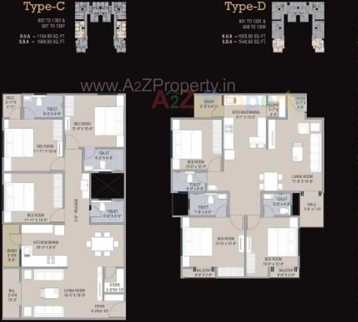 Layout of real estate project Lilleria Paramount   Richmond Towers located at Manjalpur, Vadodara, Gujarat
