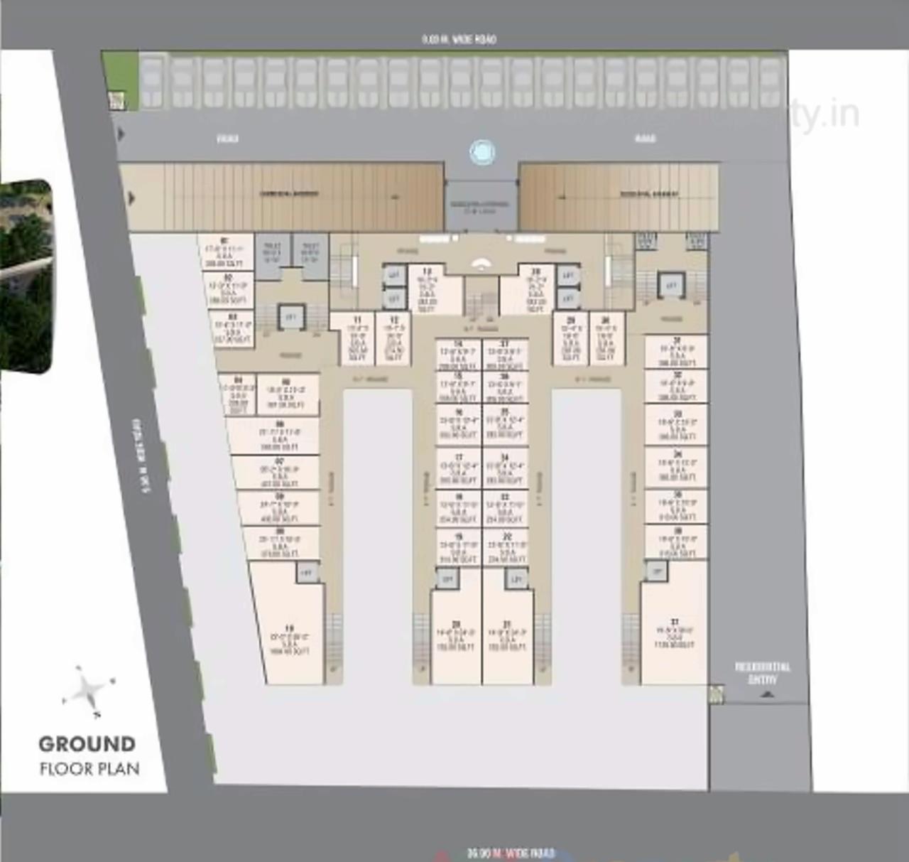 Layout of real estate project Lilleria Paramount   Richmond Towers located at Manjalpur, Vadodara, Gujarat