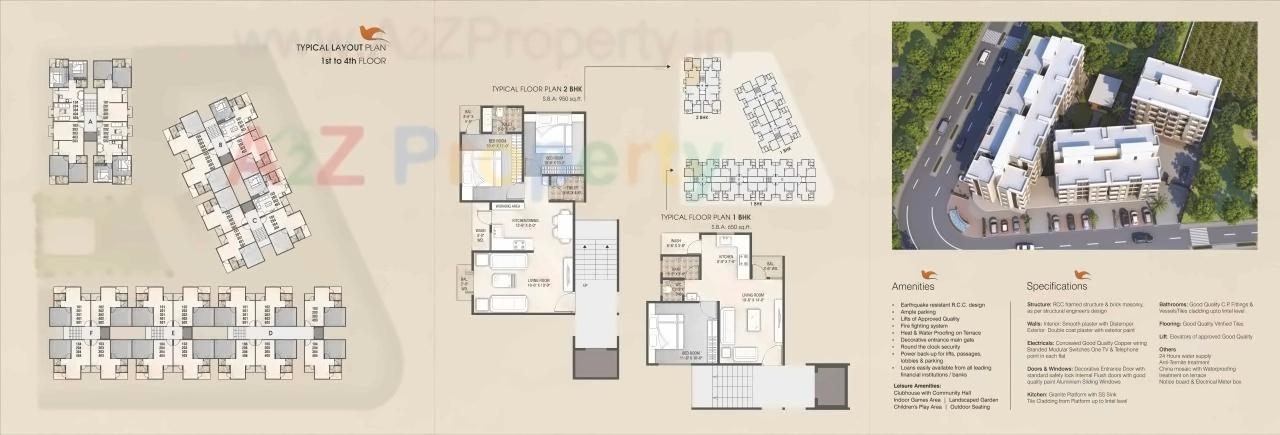 Layout of real estate project Live In located at Sevasi, Vadodara, Gujarat