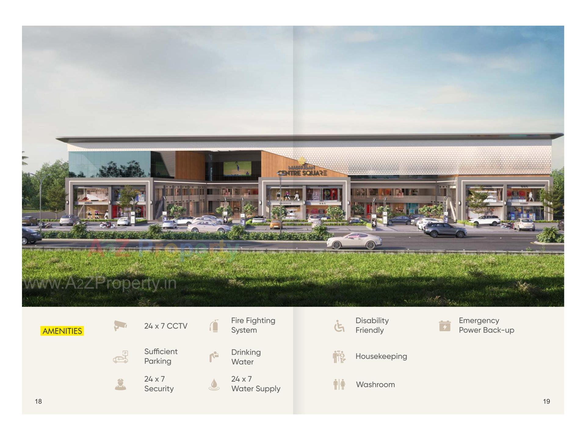 3D Elevation of real estate project Madhuban Centre Square located at Karjan, Vadodara, Gujarat