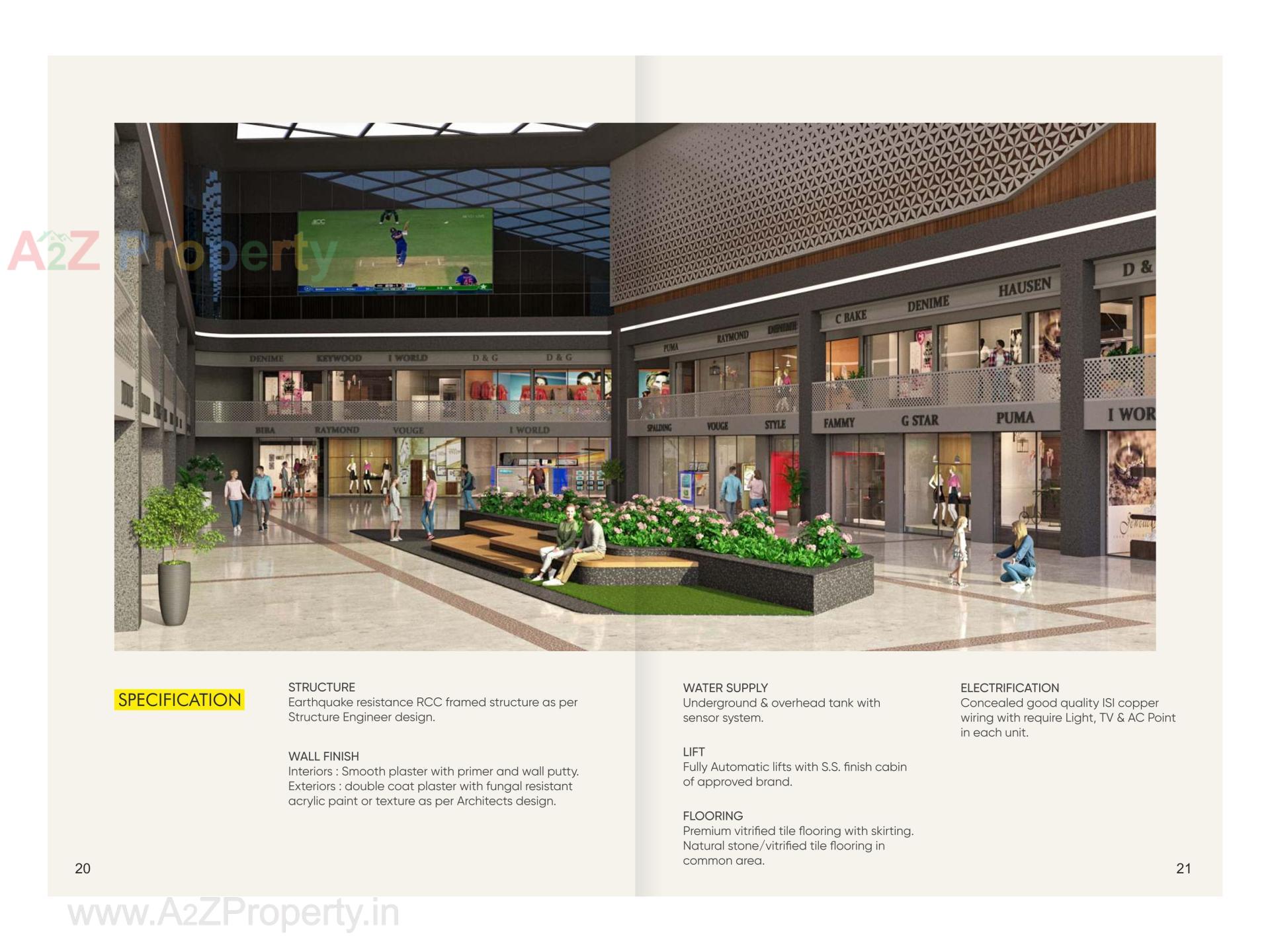 3D Elevation of real estate project Madhuban Centre Square located at Karjan, Vadodara, Gujarat