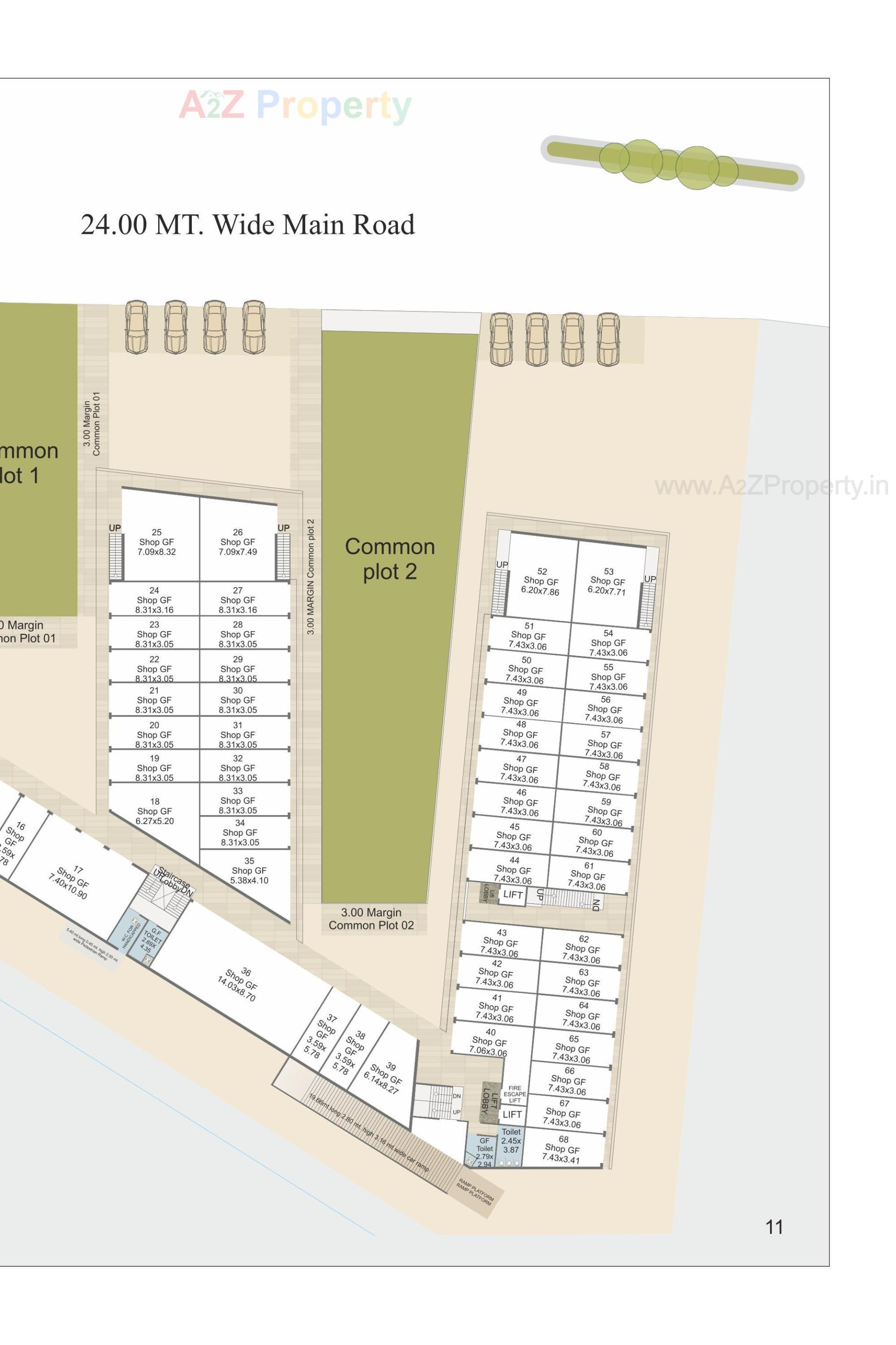 Layout of real estate project Madhuban Centre Square located at Karjan, Vadodara, Gujarat