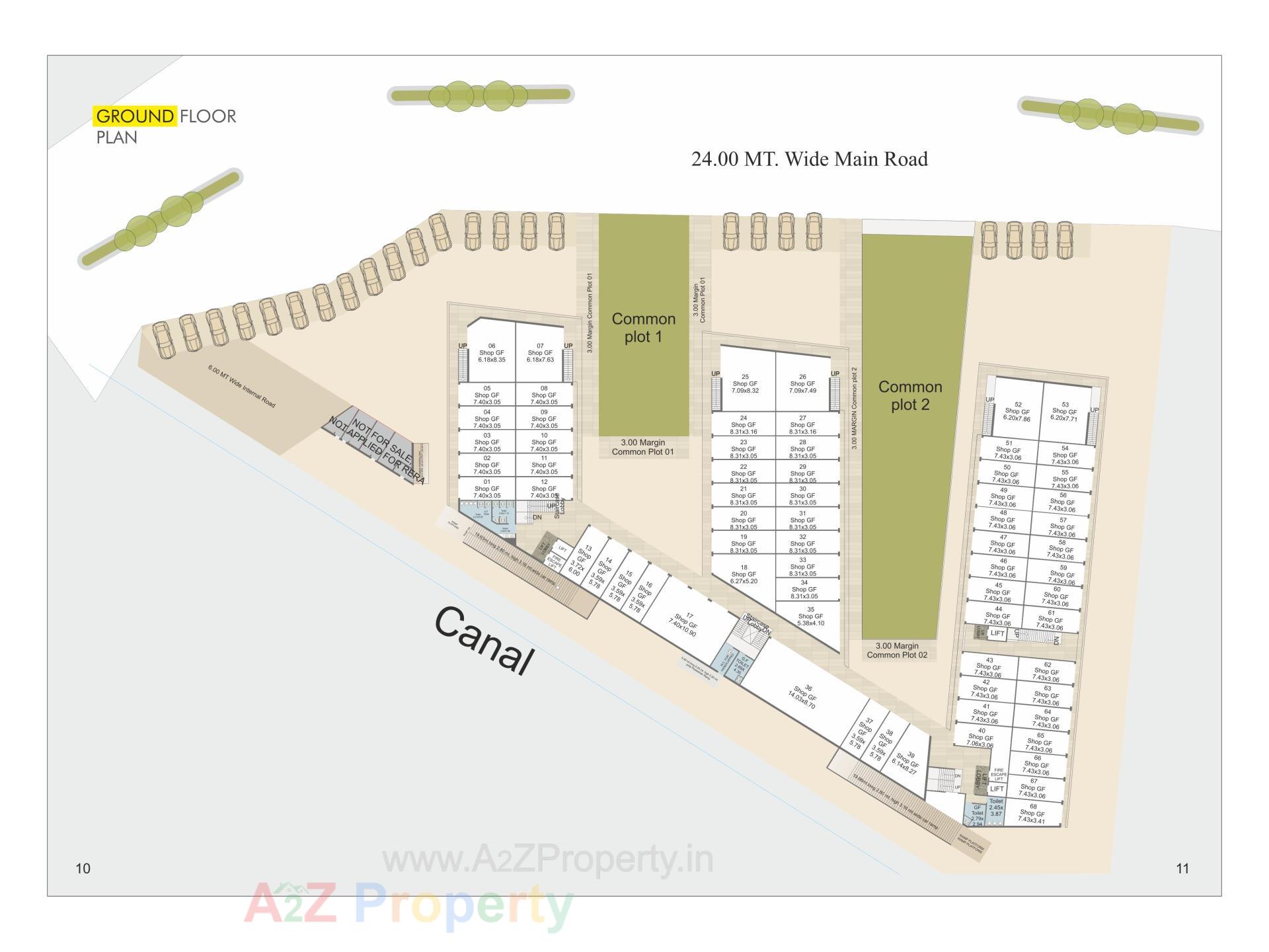 Layout of real estate project Madhuban Centre Square located at Karjan, Vadodara, Gujarat
