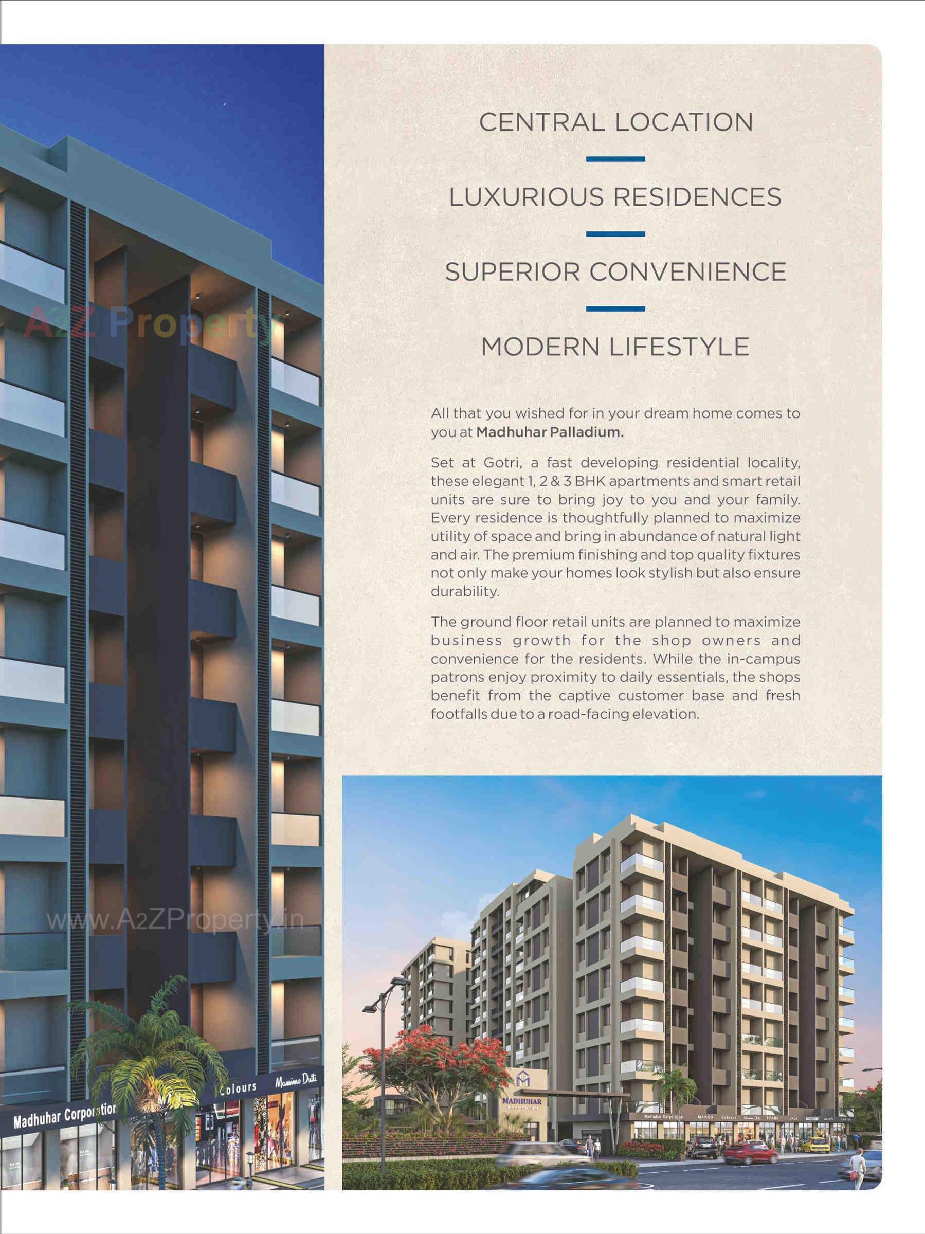 3D Elevation of real estate project Madhuhar Palladium located at Gotri, Vadodara, Gujarat