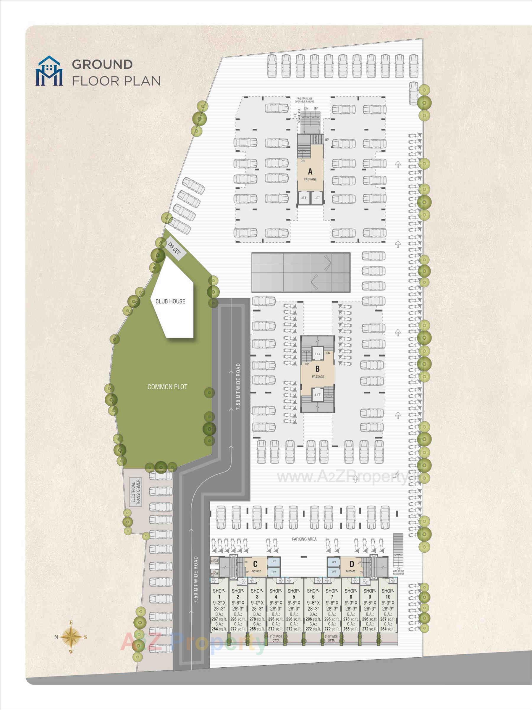 Layout of real estate project Madhuhar Palladium located at Gotri, Vadodara, Gujarat