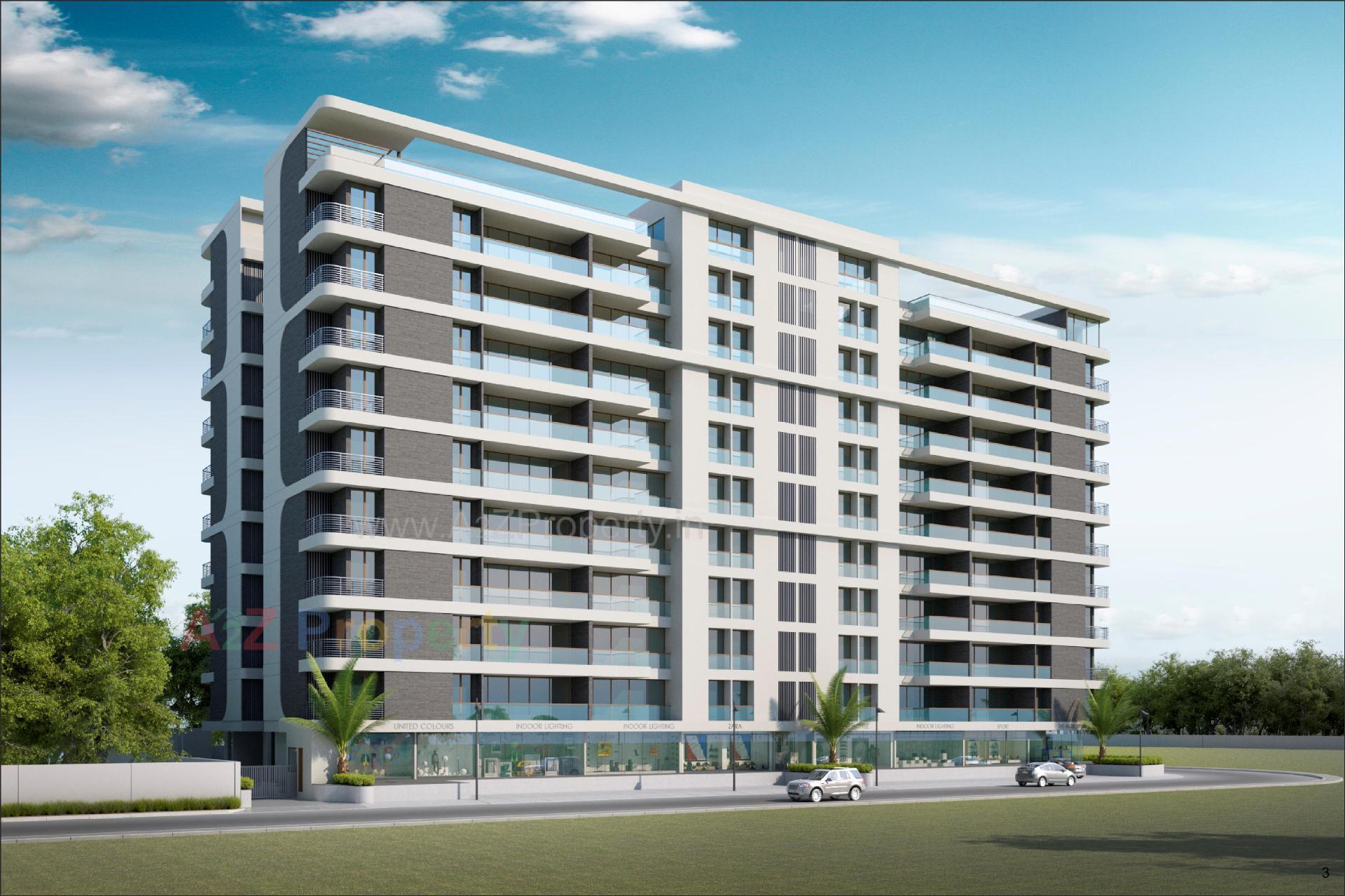 3D Elevation of real estate project Madhuvan Space located at Harni, Vadodara, Gujarat