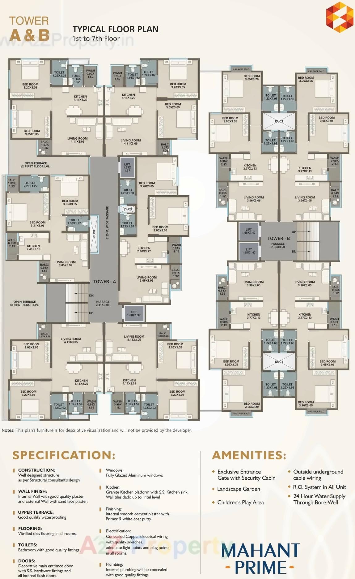 Layout of real estate project Mahant Prime located at Gotri, Vadodara, Gujarat