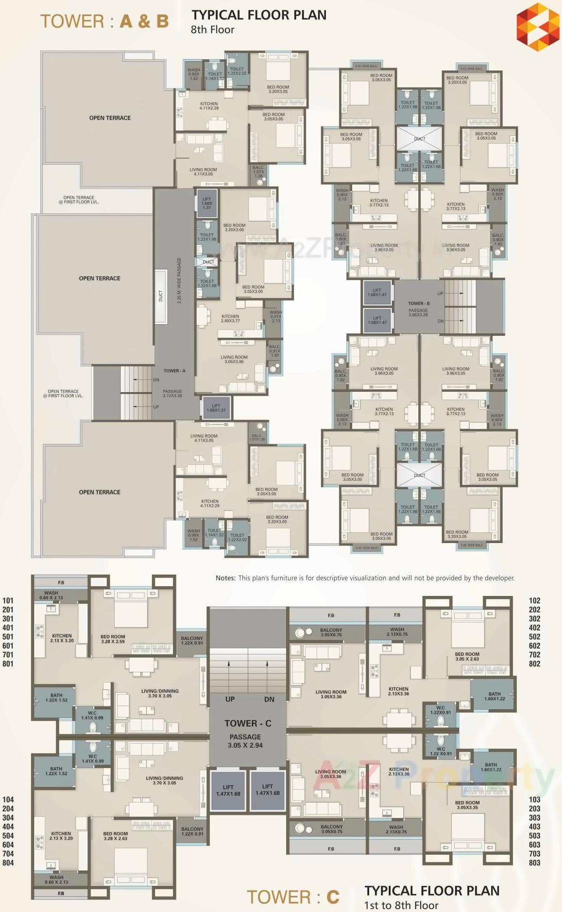 Layout of real estate project Mahant Prime located at Gotri, Vadodara, Gujarat