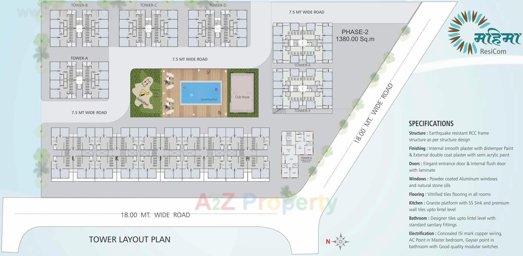 Layout of real estate project Mahima Resicom located at Makarpura, Vadodara, Gujarat