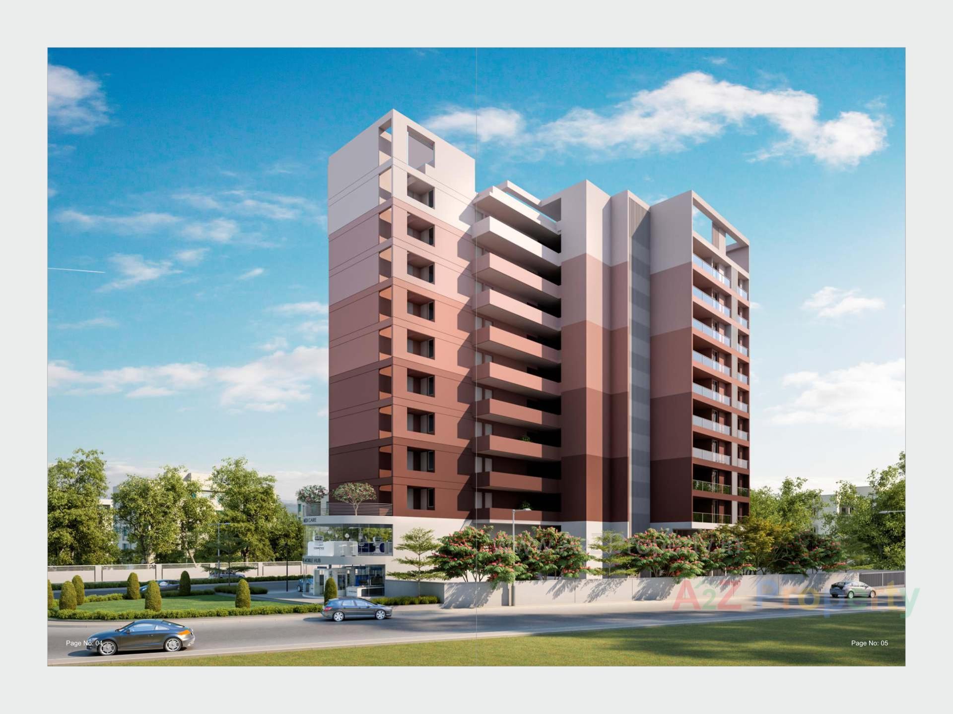 3D Elevation of real estate project Majestic Heights located at Bill, Vadodara, Gujarat