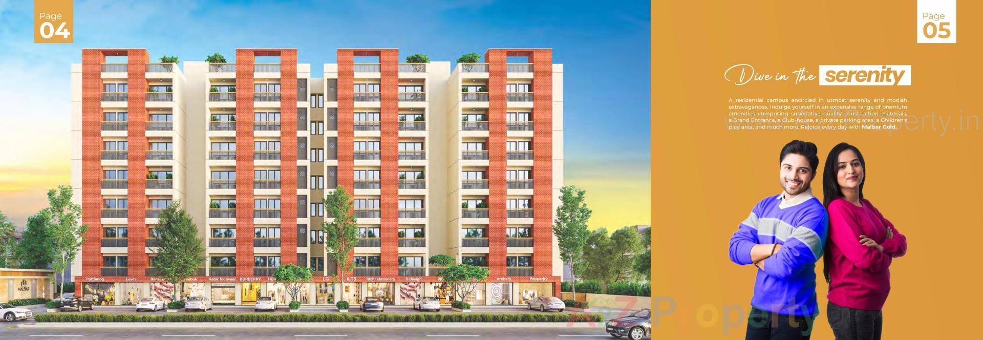 3D Elevation of real estate project Malbar Gold located at Tarsali, Vadodara, Gujarat