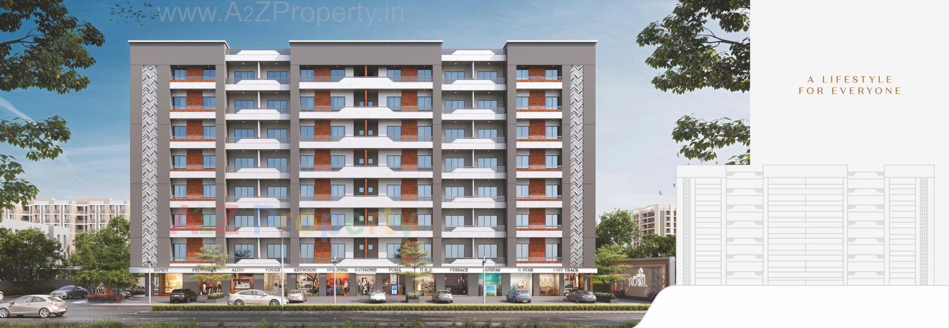 3D Elevation of real estate project Malbar Royal located at Bapod, Vadodara, Gujarat