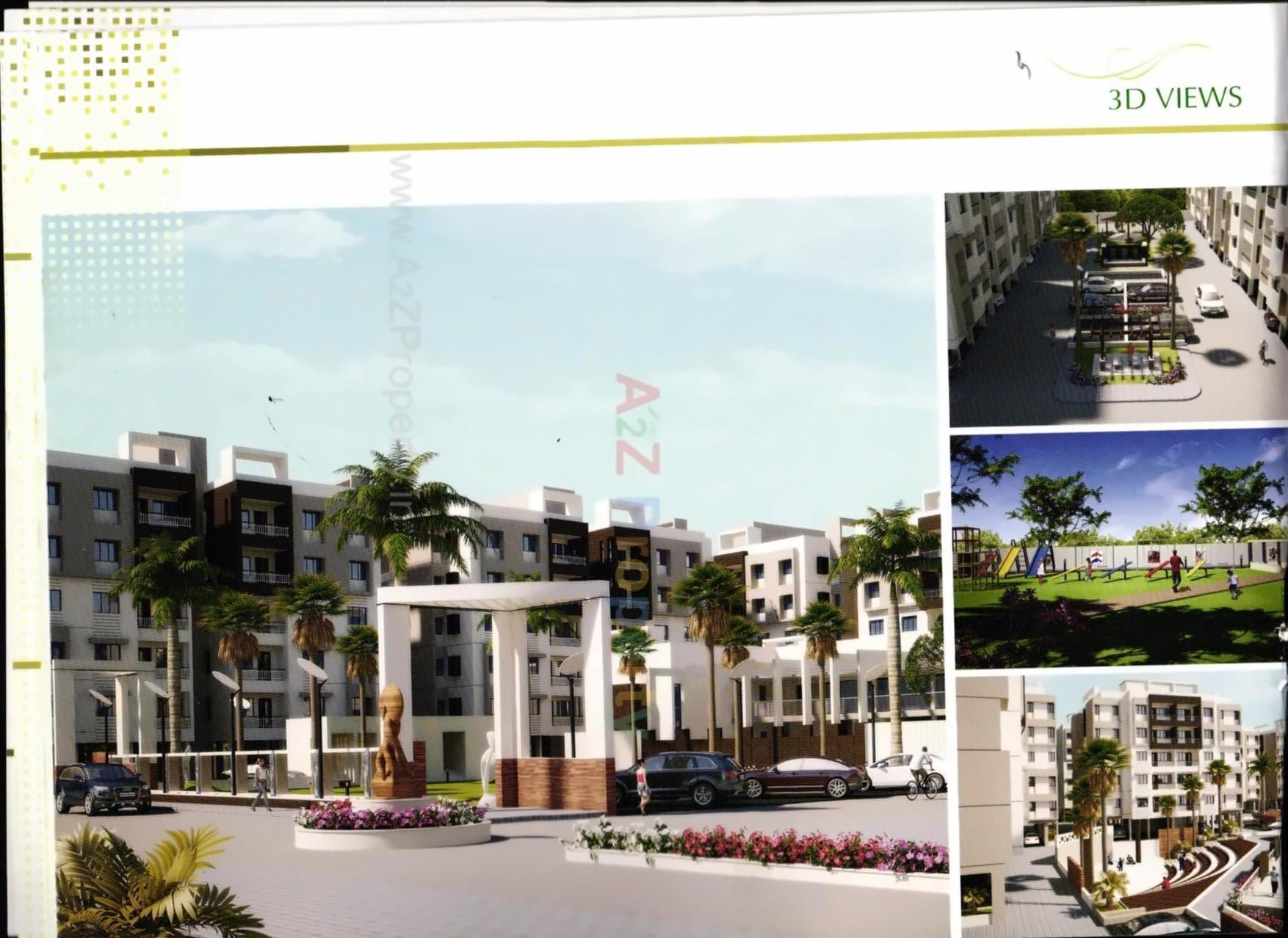 3D Elevation of real estate project Mangla Greens Project A 14 To A 17 located at Tarsali, Vadodara, Gujarat