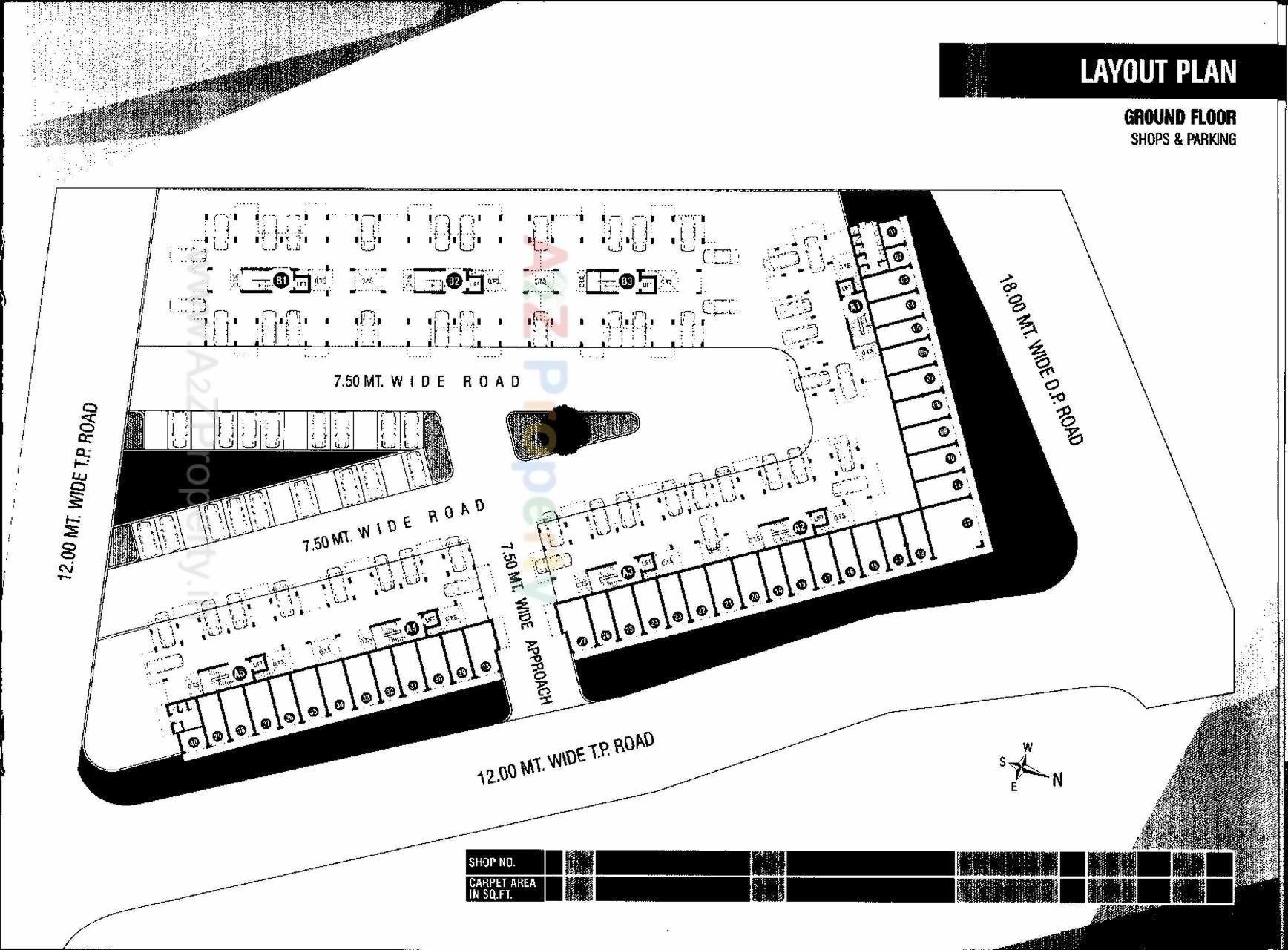 Layout of real estate project Mangla Marvel Tower B 1, B 2, located at Tarsali, Vadodara, Gujarat