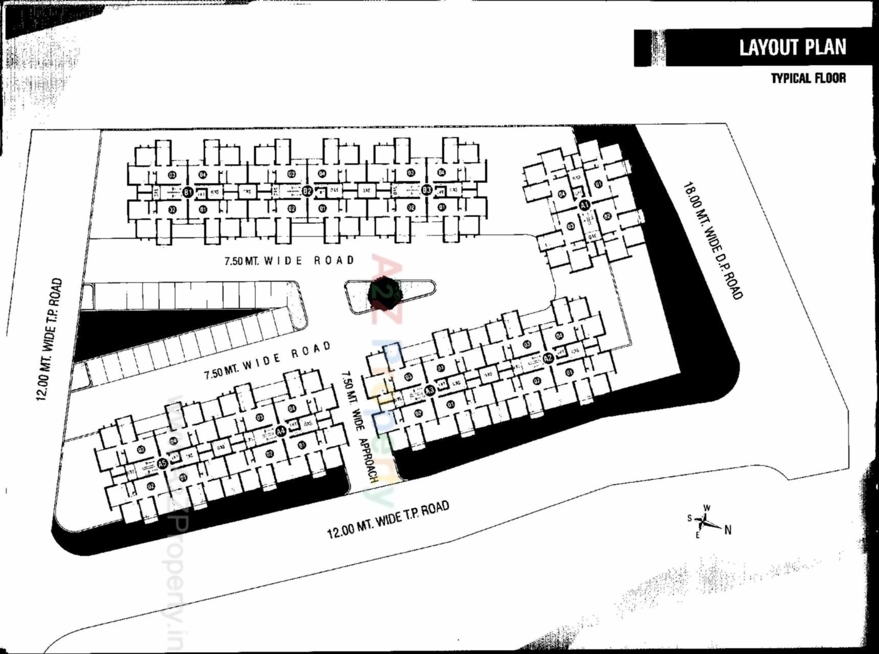 Layout of real estate project Mangla Marvel Tower B 1, B 2, located at Tarsali, Vadodara, Gujarat