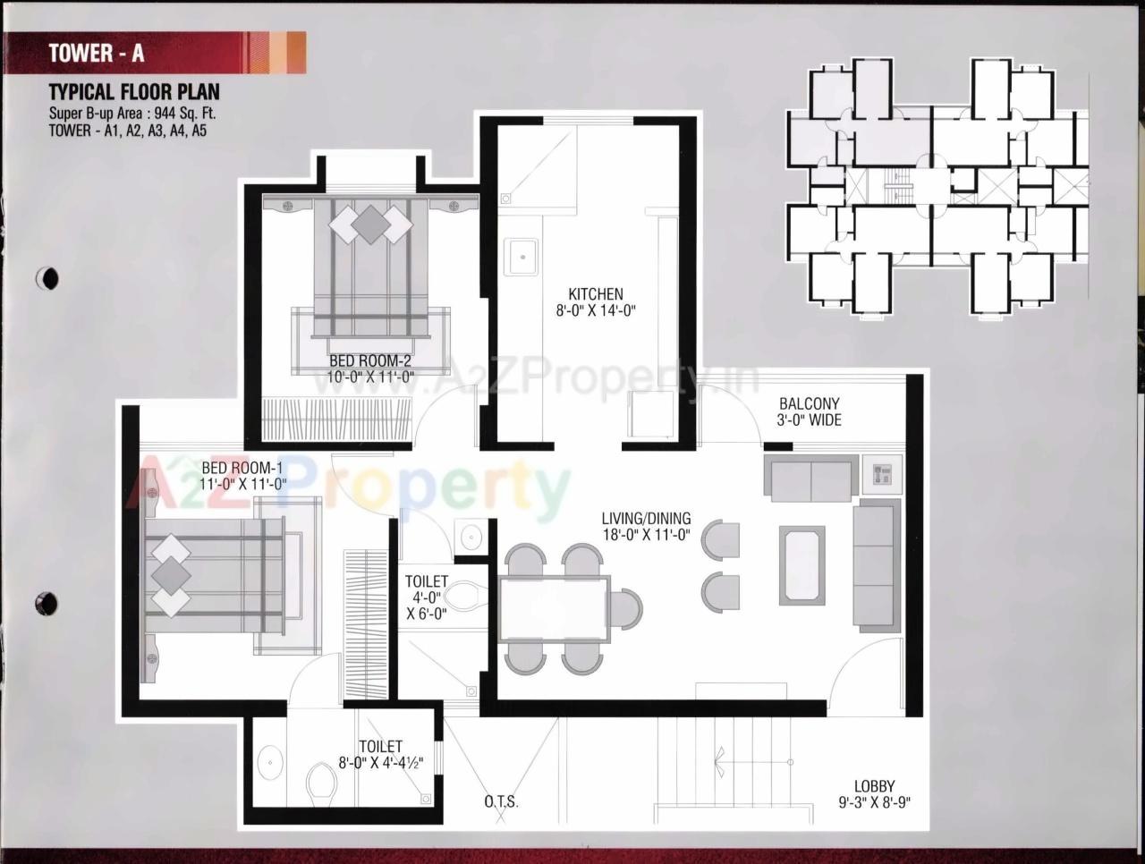 Layout of real estate project Mangla Marvel (tower  A To A 5, Shop  To 40) located at Tarsali, Vadodara, Gujarat