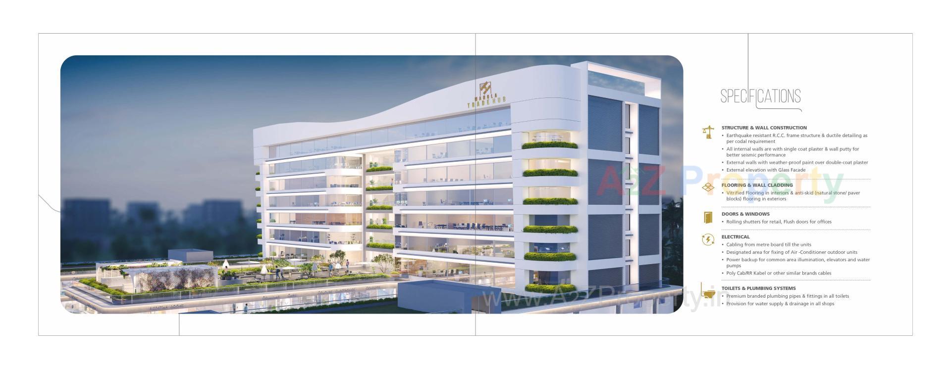 3D Elevation of real estate project Mangla Trade Hub located at Vadsar, Vadodara, Gujarat