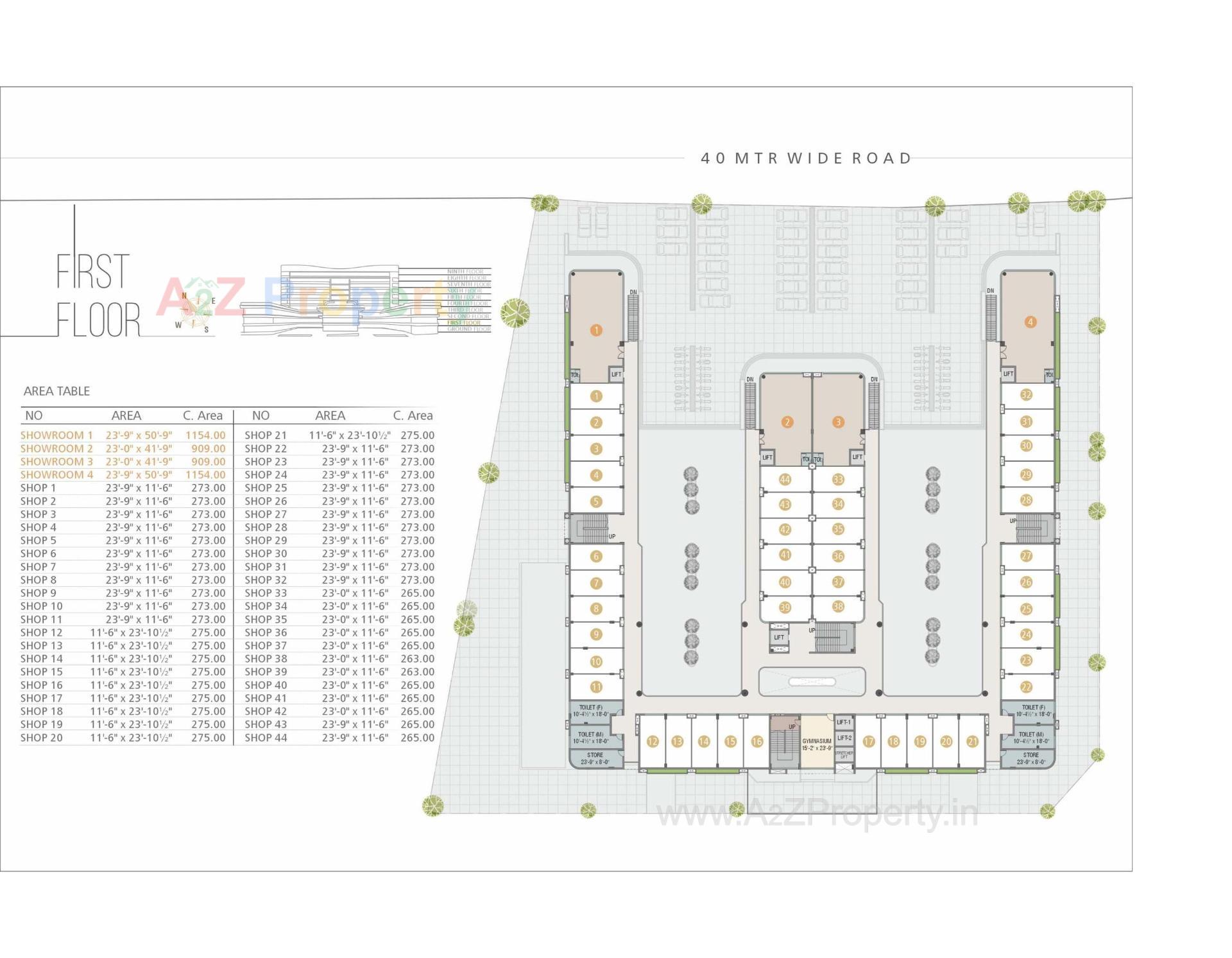 Layout of real estate project Mangla Trade Hub located at Vadsar, Vadodara, Gujarat