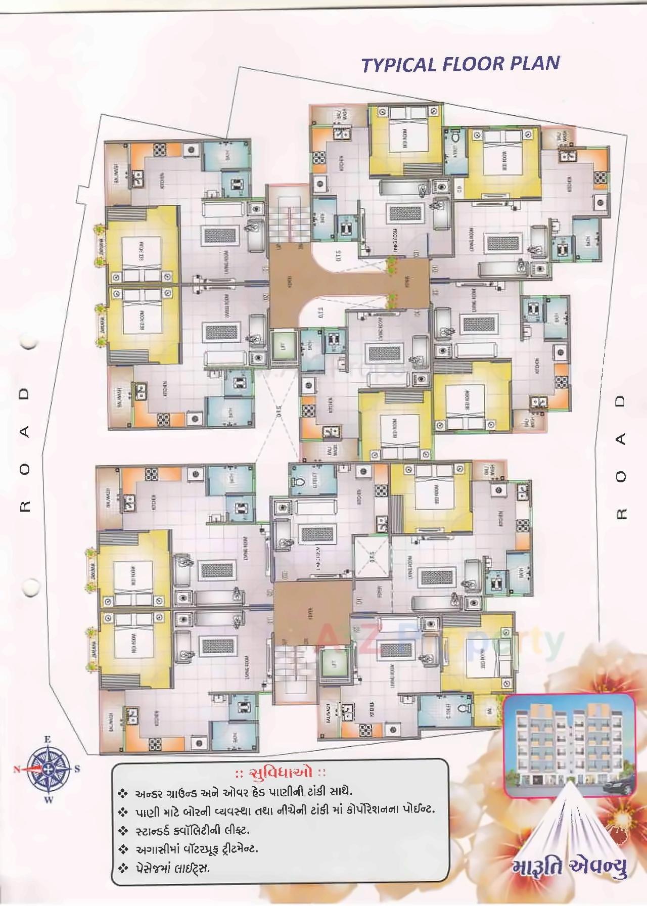 Layout of real estate project Maruti Avenue located at Kasba, Vadodara, Gujarat