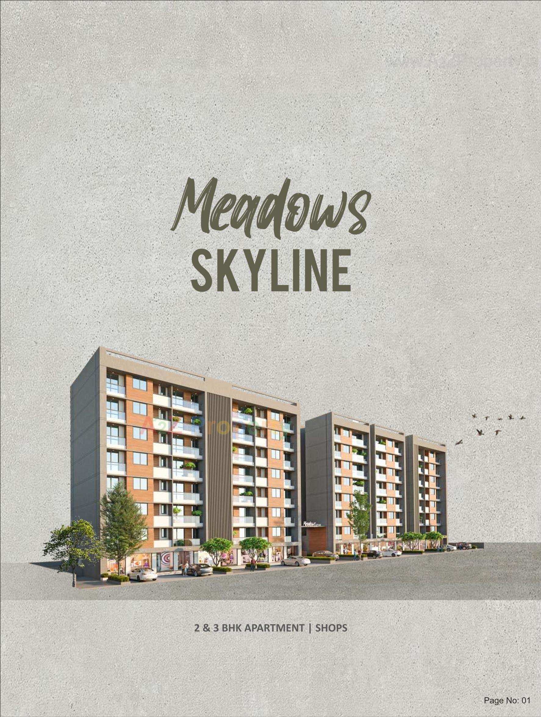 3D Elevation of real estate project Meadows Skyline located at Bill, Vadodara, Gujarat