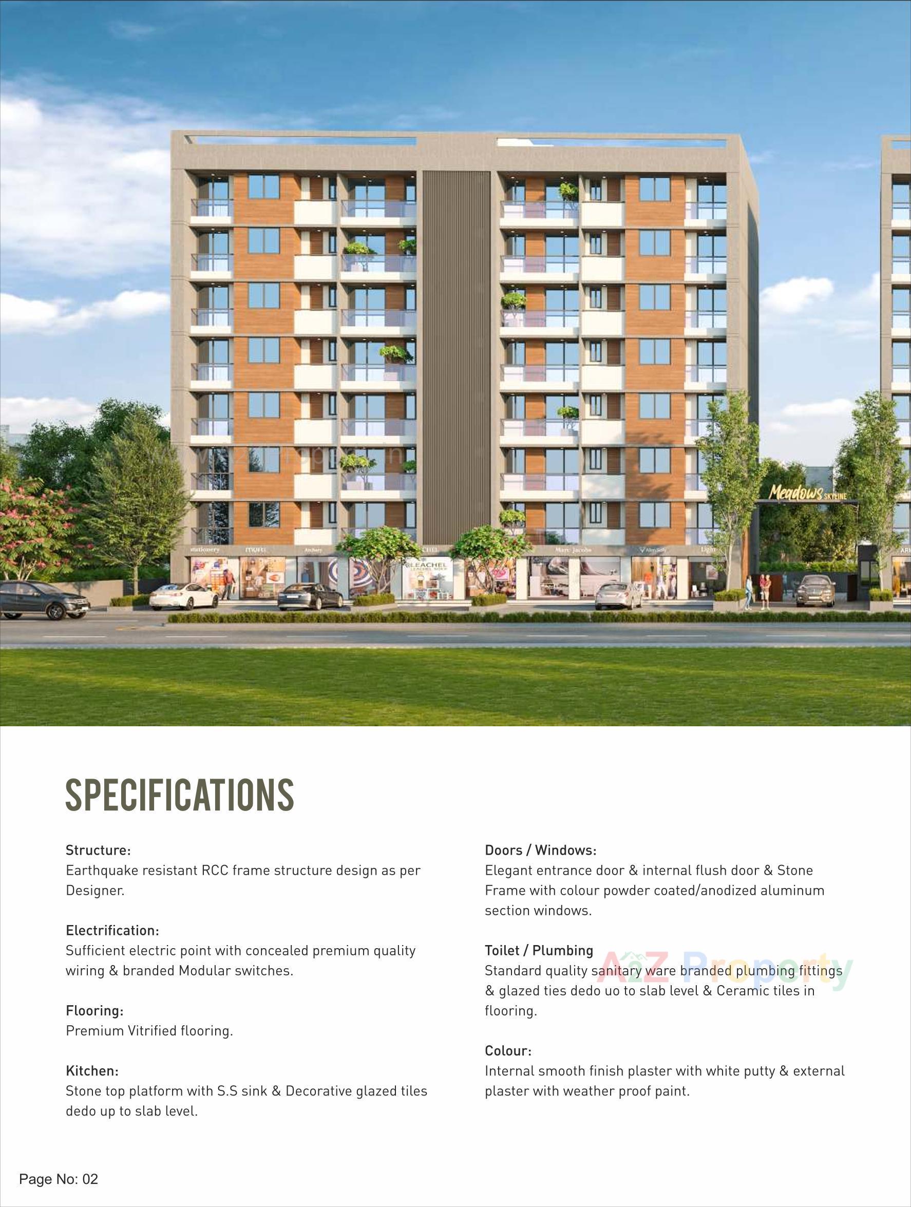 3D Elevation of real estate project Meadows Skyline located at Bill, Vadodara, Gujarat