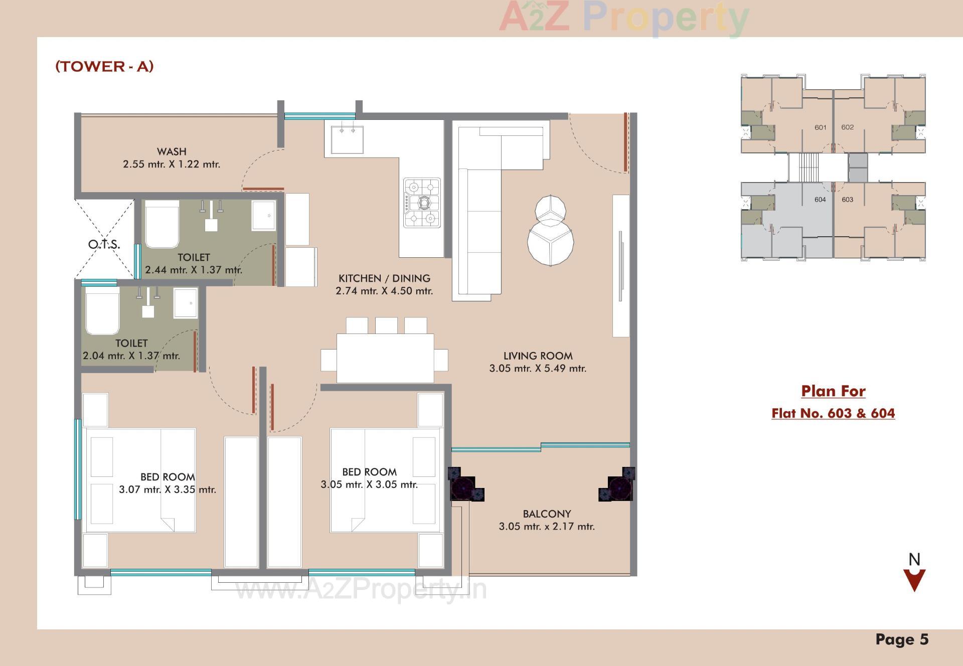 Layout of real estate project Meena Heights Tower located at Tandalja, Vadodara, Gujarat