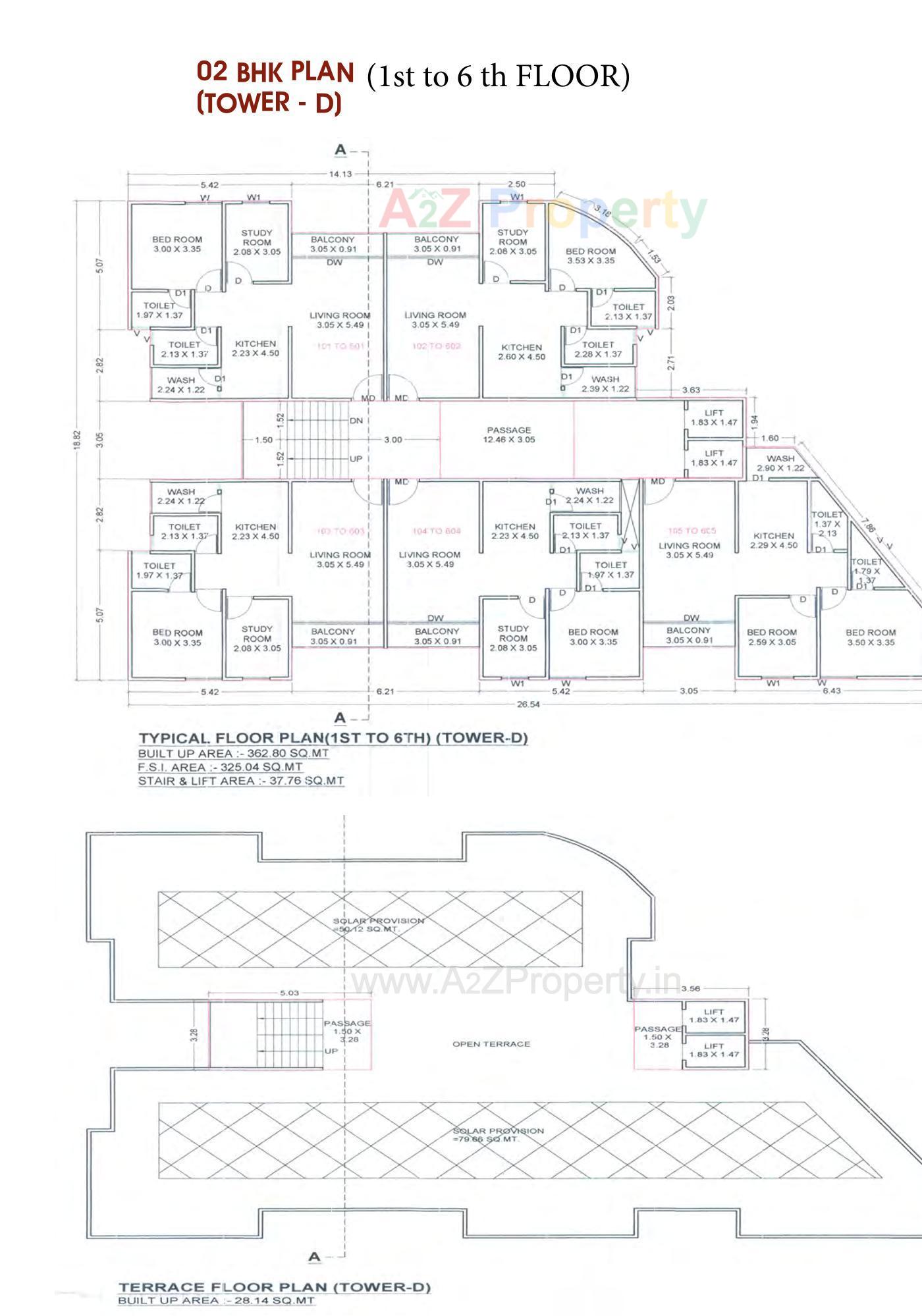 Layout of real estate project Meena Heights (tower D) located at Tandalja, Vadodara, Gujarat