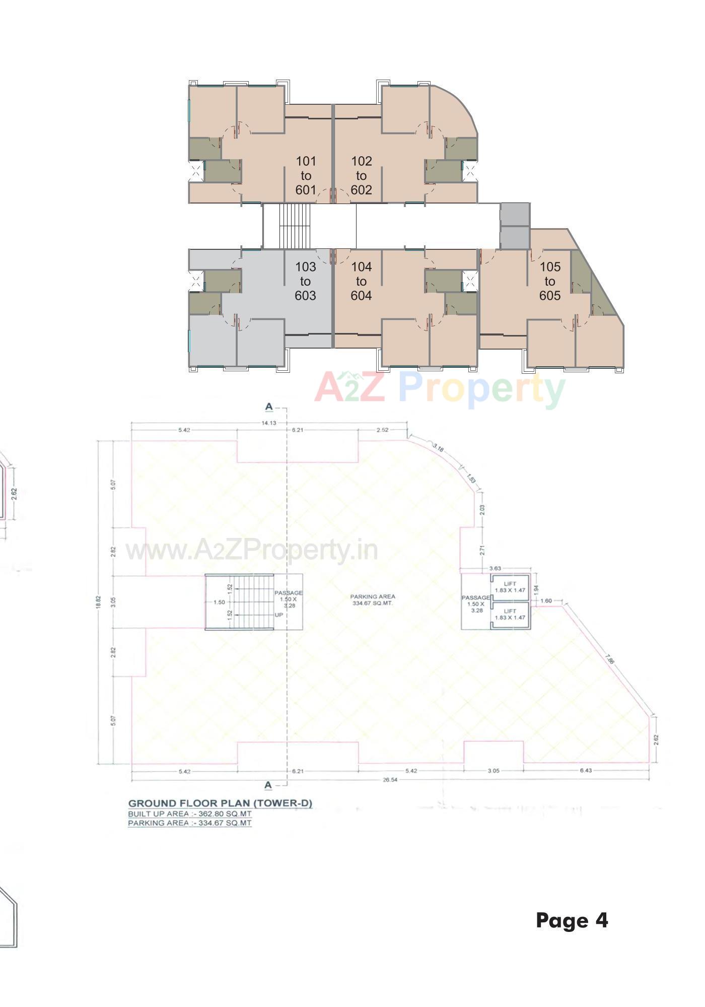 Layout of real estate project Meena Heights (tower D) located at Tandalja, Vadodara, Gujarat