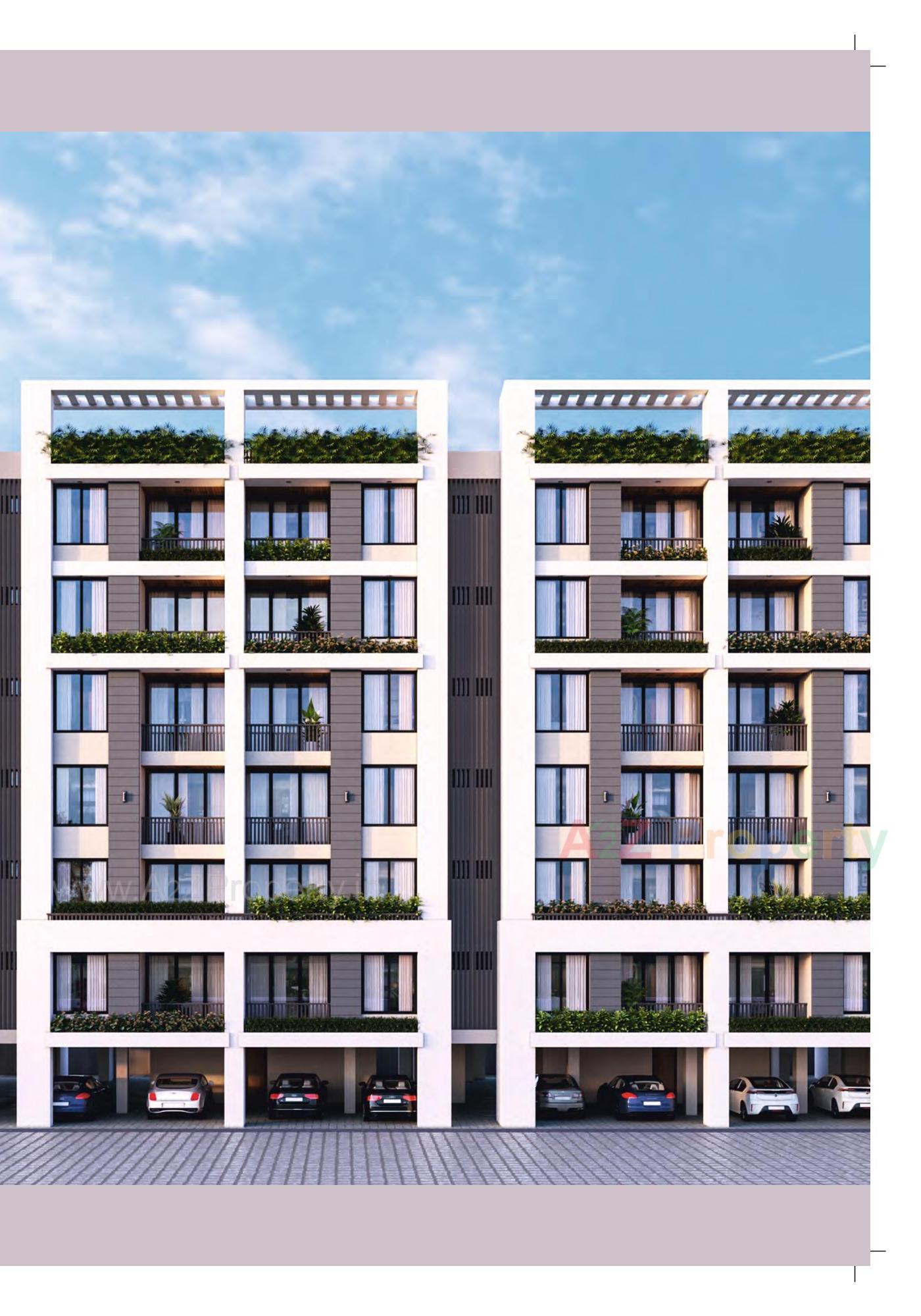 3D Elevation of real estate project Meena Heights located at Tandalja, Vadodara, Gujarat