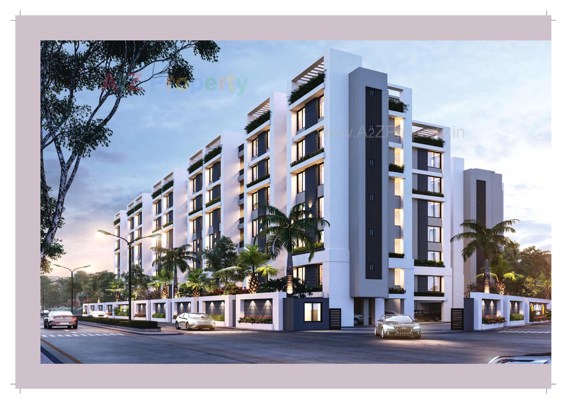 3D Elevation of real estate project Meena Heights located at Tandalja, Vadodara, Gujarat