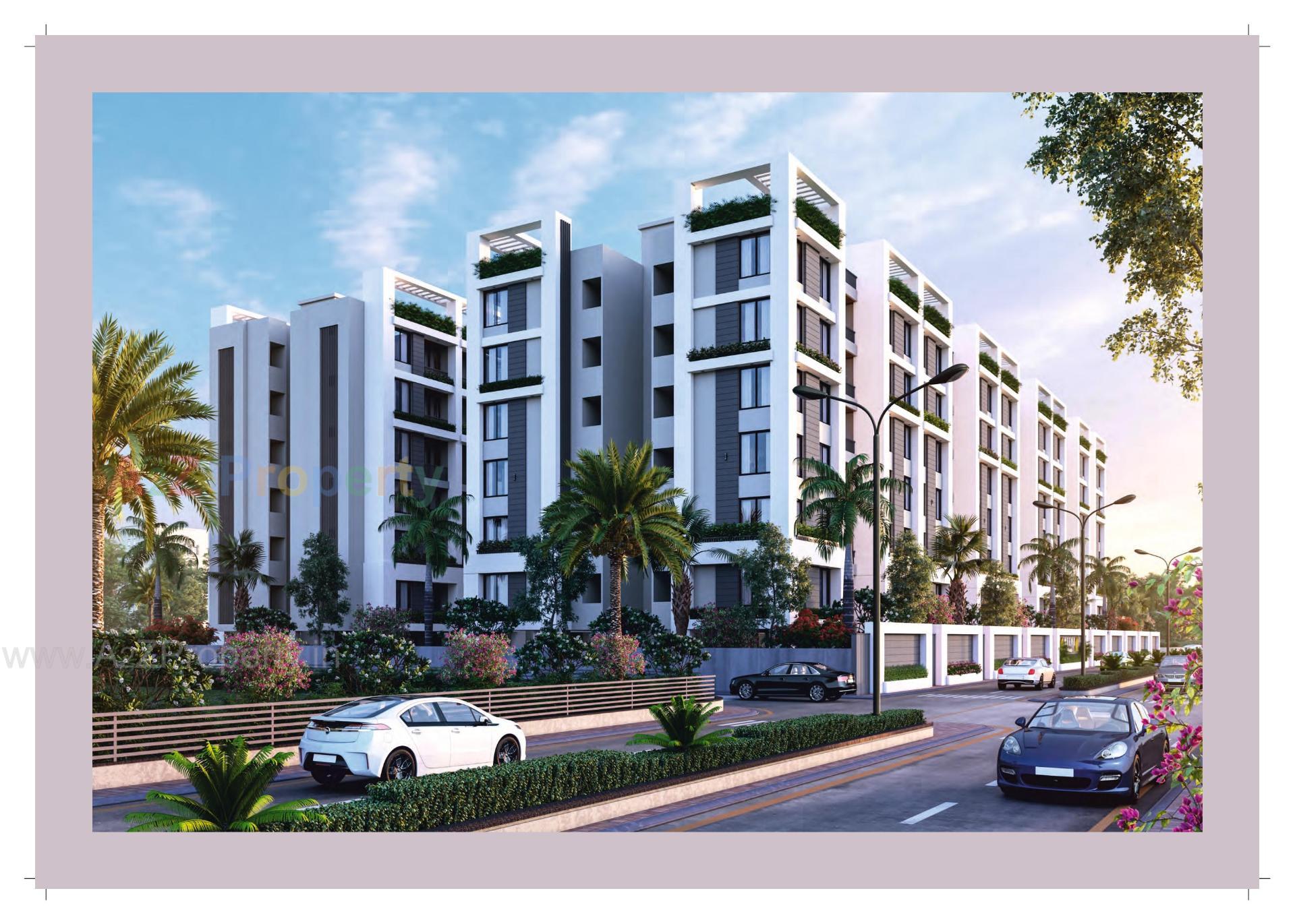 3D Elevation of real estate project Meena Heights located at Tandalja, Vadodara, Gujarat