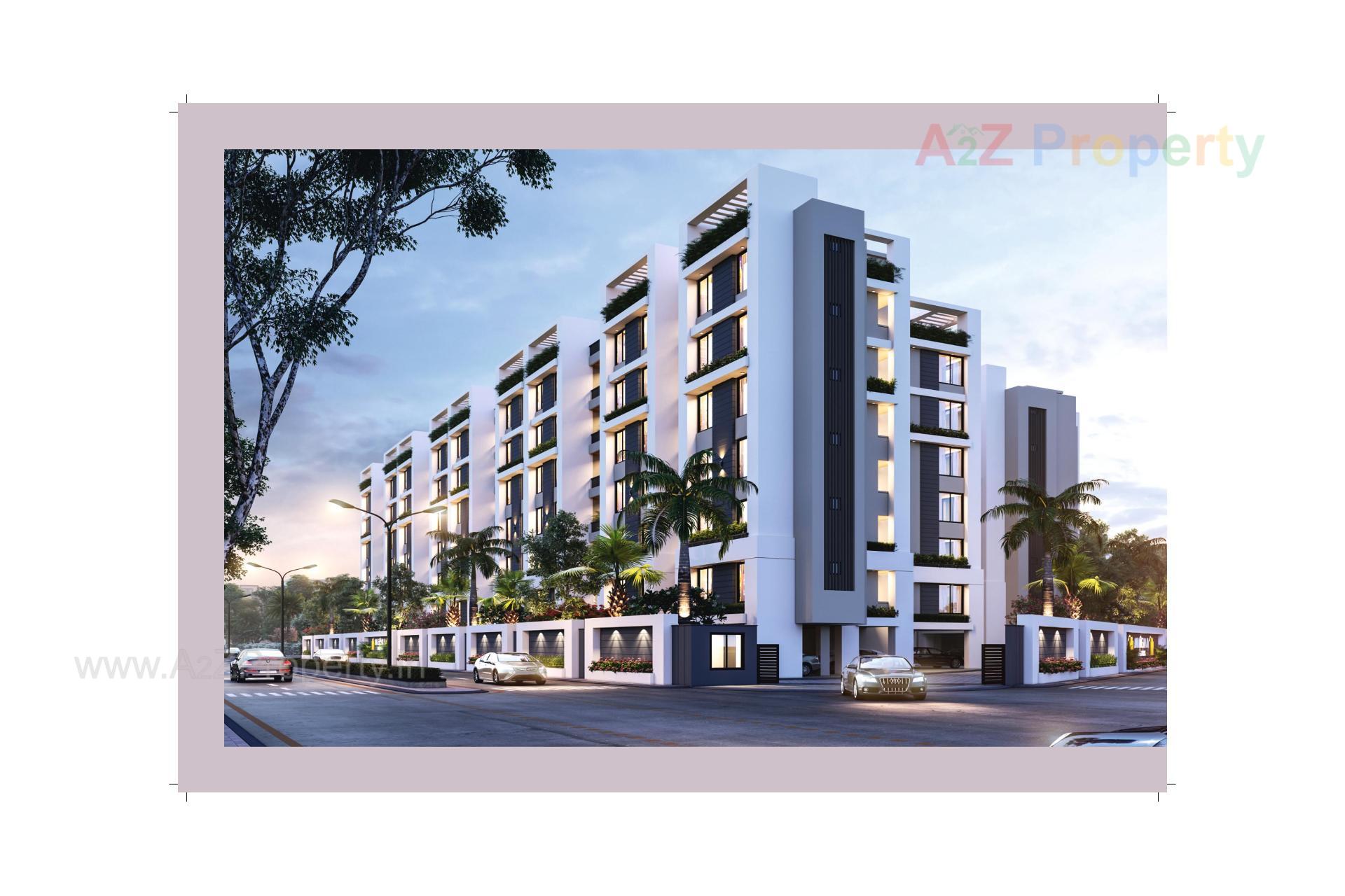 3D Elevation of real estate project Meena Heights located at Vadodara, Vadodara, Gujarat