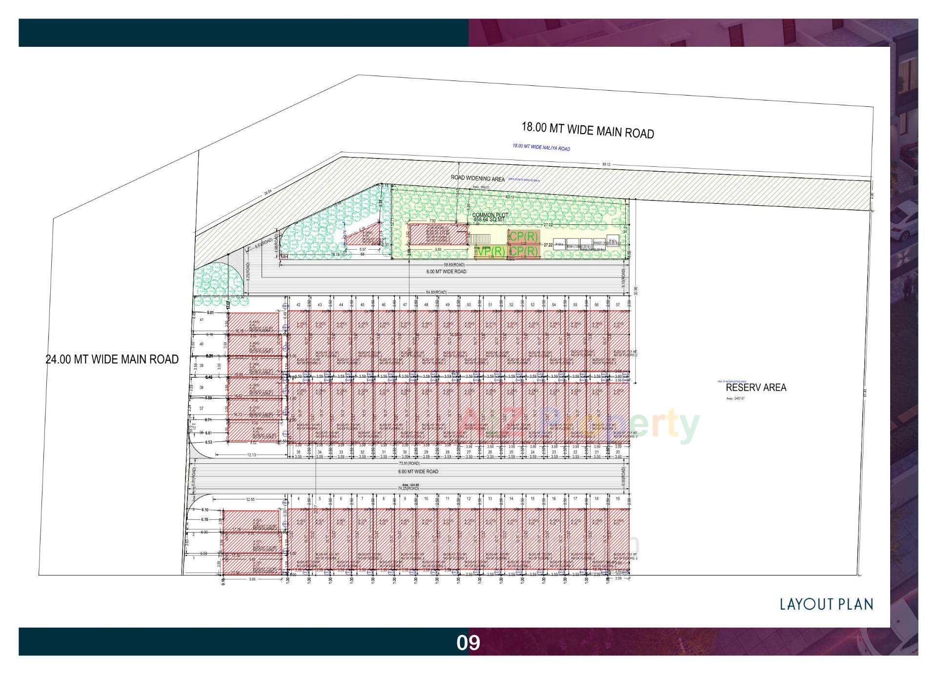 Layout of real estate project Meera 58 Duplex located at Padra, Vadodara, Gujarat