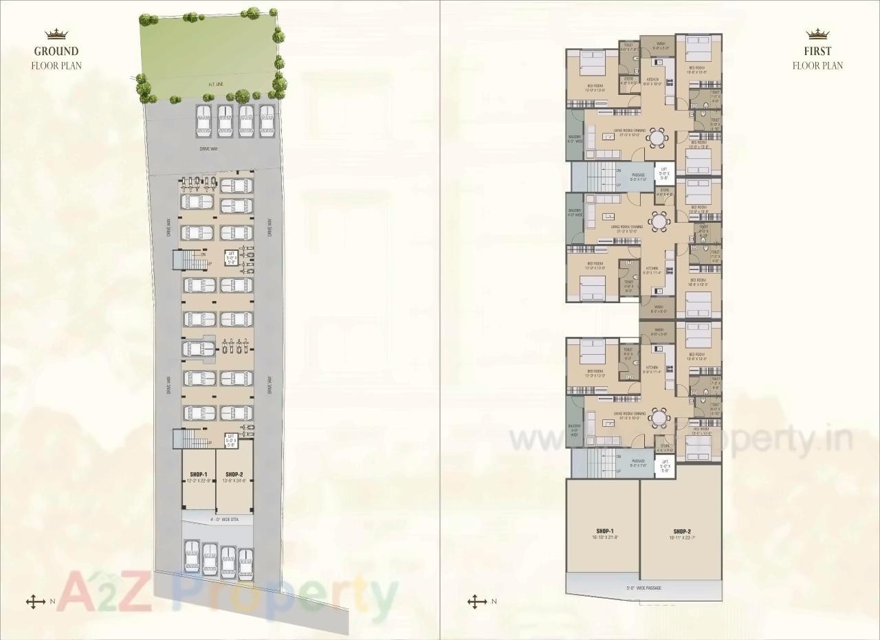 Layout of real estate project Meridian Regalia located at Atladara, Vadodara, Gujarat