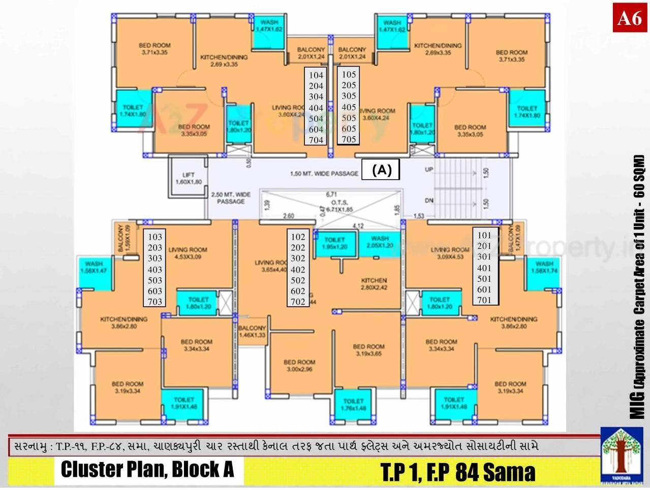 Layout of real estate project Mig Tp 11 Fp 84 Mmgy located at Sama, Vadodara, Gujarat