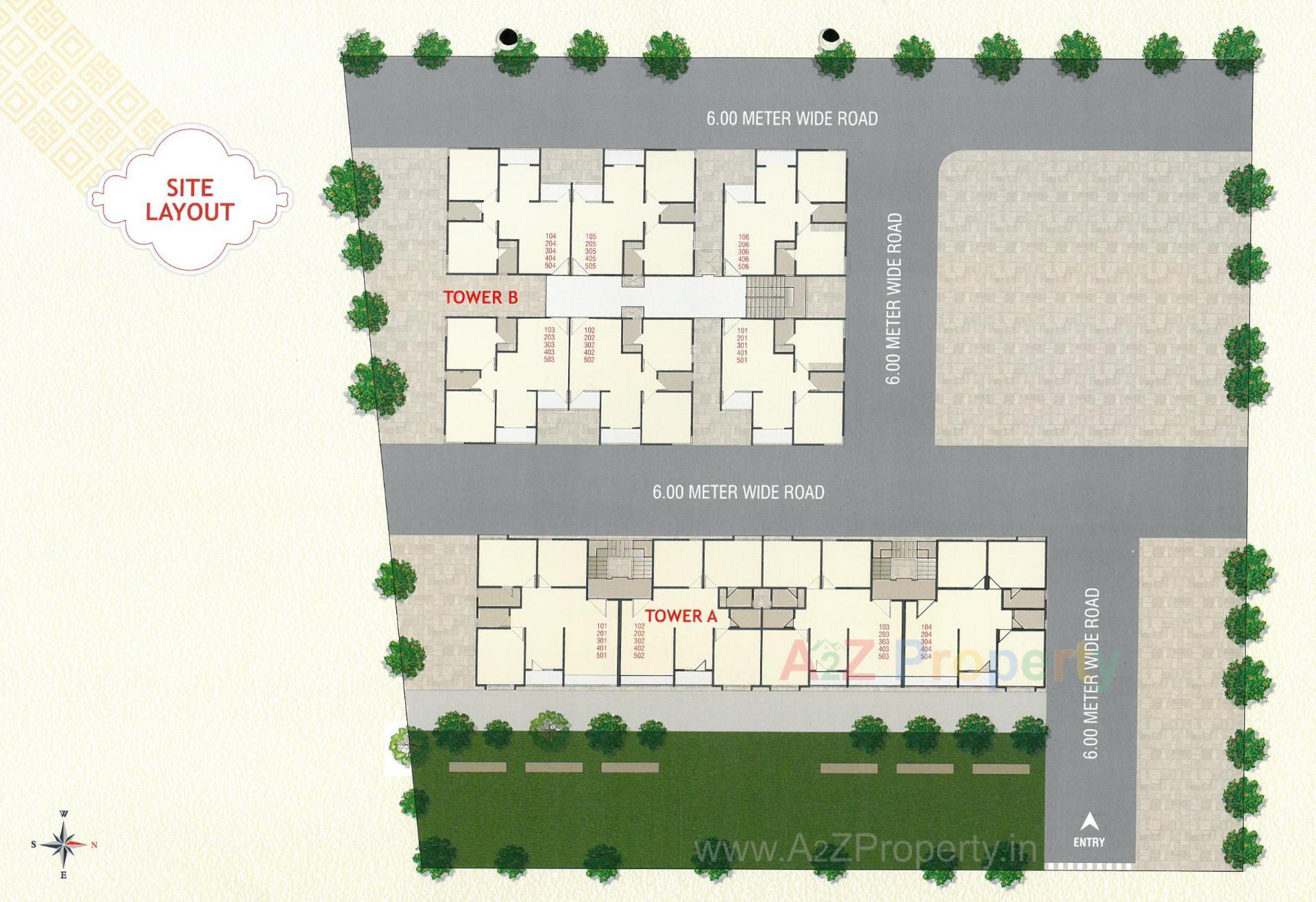 Layout of real estate project Miran Residency located at Tandalaja, Vadodara, Gujarat