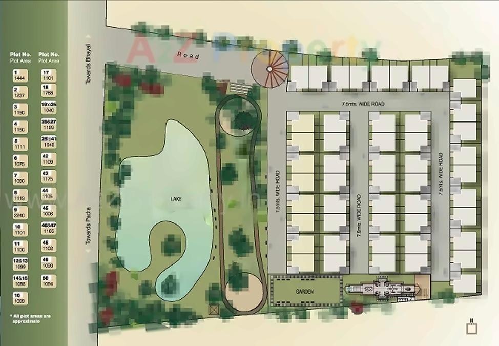 Layout of real estate project Monalisa Lakewoods located at Bhayli, Vadodara, Gujarat