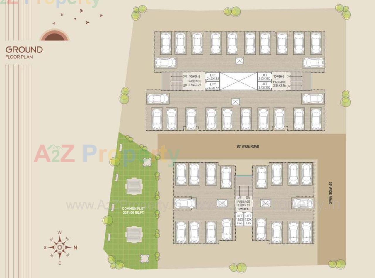 Layout of real estate project Mudra Elegance located at Atladara, Vadodara, Gujarat