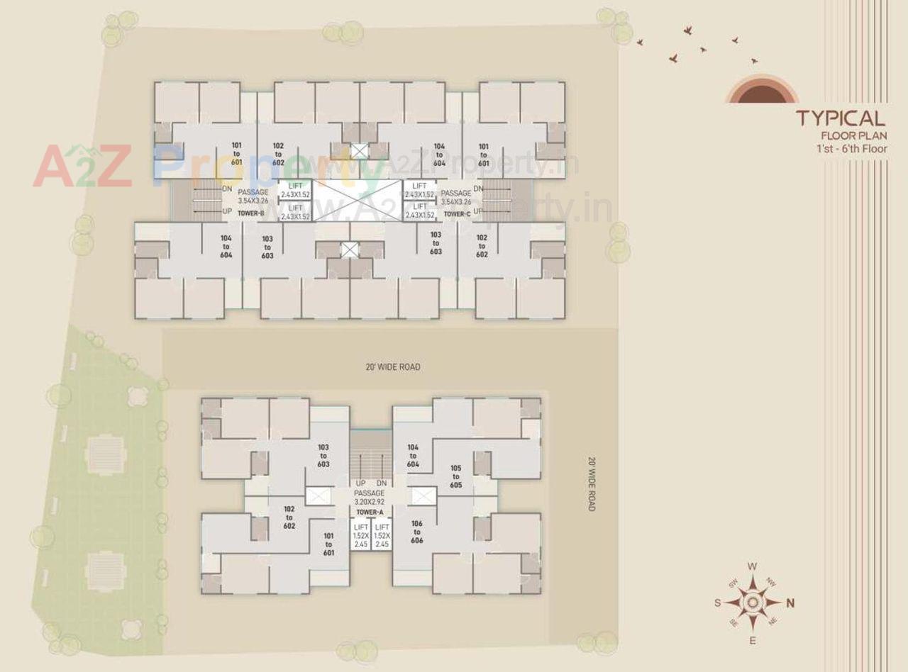 Layout of real estate project Mudra Elegance located at Atladara, Vadodara, Gujarat