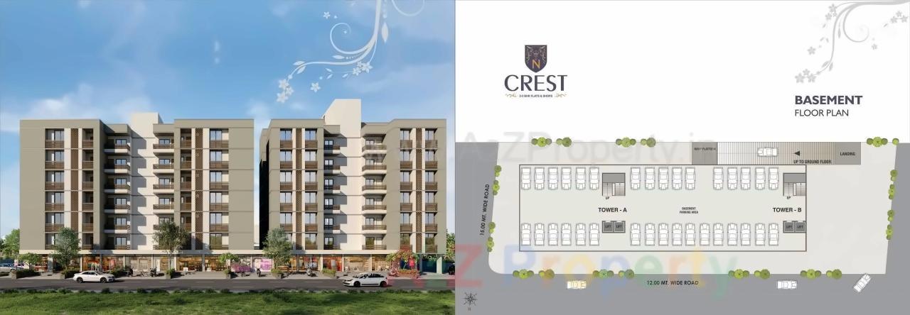 Layout of real estate project N Crest located at Sevasi, Vadodara, Gujarat