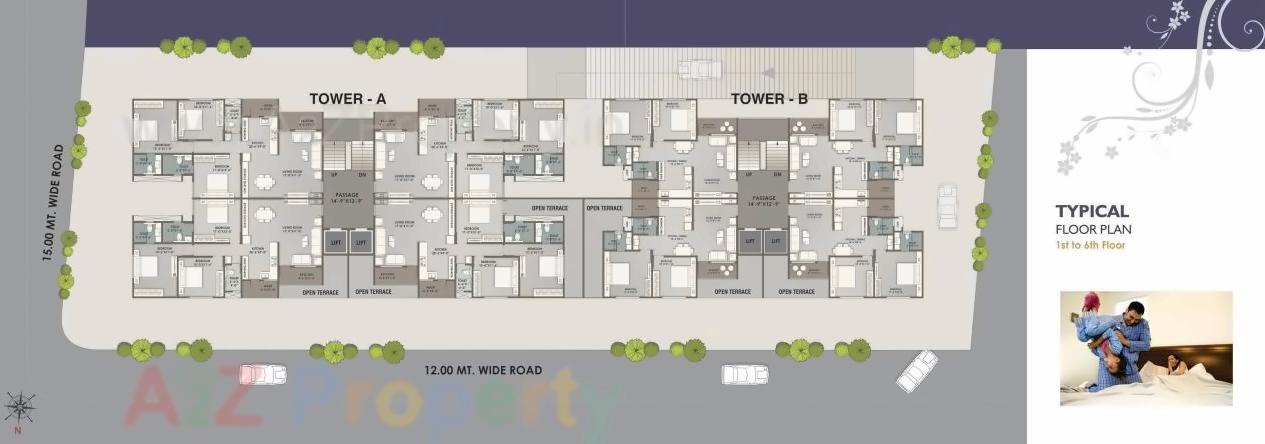 Layout of real estate project N Crest located at Sevasi, Vadodara, Gujarat