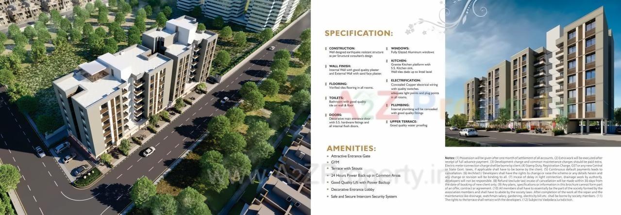 3D Elevation of real estate project N Crest located at Sevasi, Vadodara, Gujarat